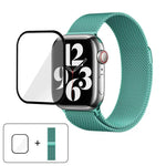 Bracelet de montre milanais en acier inoxydable avec film incurvé 3D, pour Apple Watch Series 41 mm, Apple Watch Series 38 mm et Apple Watch Series 42 mm.