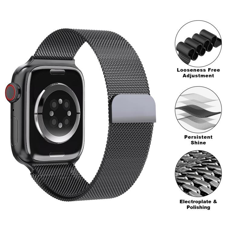 Bracelet de montre milanais en acier inoxydable avec film incurvé 3D, pour Apple Watch Series 41 mm, Apple Watch Series 38 mm et Apple Watch Series 42 mm.