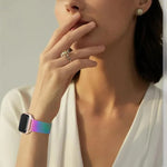 Bracelet de montre milanais en acier inoxydable avec film incurvé 3D, pour Apple Watch Series 41 mm, Apple Watch Series 38 mm et Apple Watch Series 42 mm.