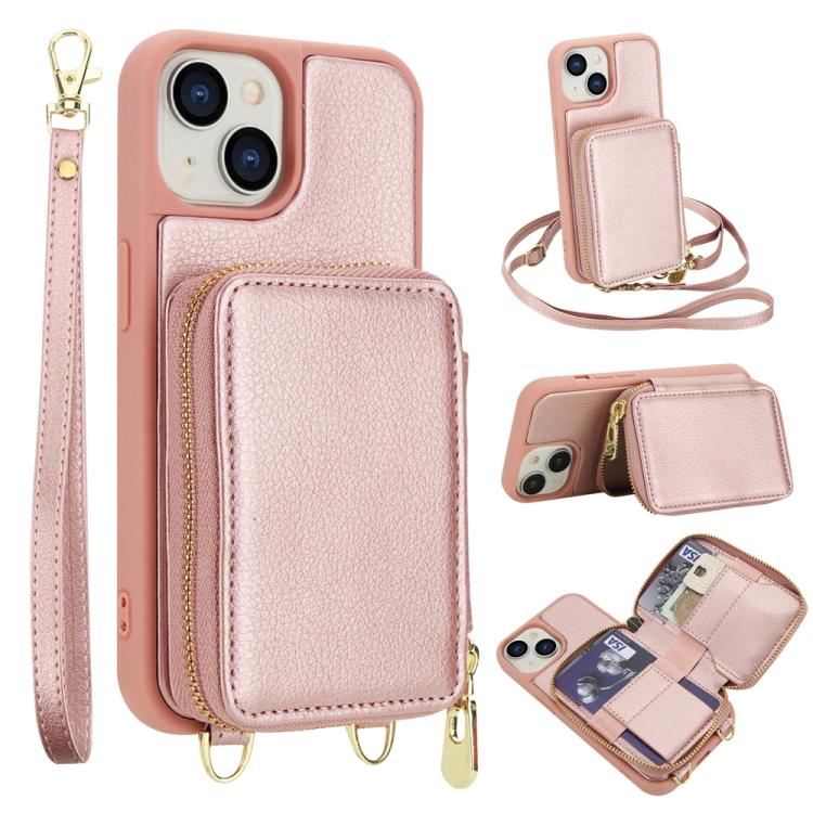 Crossbody Zipper RFID Card Bag Phone Case, For iPhone 17 Pro Max, For iPhone 17 Pro, For iPhone Air, For iPhone 15 Pro Max, For iPhone 15 Pro, For iPhone 15 Plus / 14 Plus