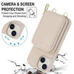 Étui de téléphone avec pochette à fermeture éclair et protection RFID pour cartes, pour iPhone 15, pour iPhone 14 / 13, pour iPhone 14 Pro, pour iPhone 14 Pro Max, pour iPhone 13 Pro Max, pour iPhone 13 Pro