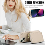 Étui de téléphone avec pochette à fermeture éclair et protection RFID pour cartes, pour iPhone 15, pour iPhone 14 / 13, pour iPhone 14 Pro, pour iPhone 14 Pro Max, pour iPhone 13 Pro Max, pour iPhone 13 Pro