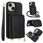 Étui de téléphone avec pochette à fermeture éclair et protection RFID pour cartes, pour iPhone 15, pour iPhone 14 / 13, pour iPhone 14 Pro, pour iPhone 14 Pro Max, pour iPhone 13 Pro Max, pour iPhone 13 Pro