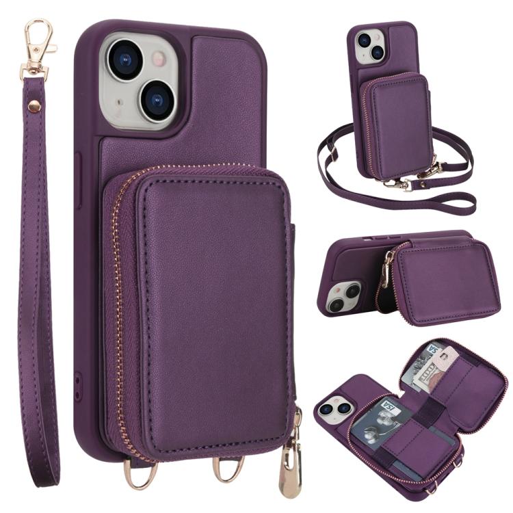 Étui de téléphone avec pochette à fermeture éclair et protection RFID pour cartes, pour iPhone 15, pour iPhone 14 / 13, pour iPhone 14 Pro, pour iPhone 14 Pro Max, pour iPhone 13 Pro Max, pour iPhone 13 Pro