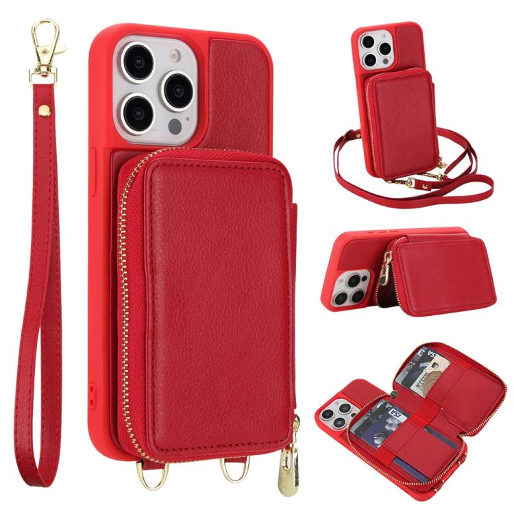 Étui de téléphone avec pochette à fermeture éclair et protection RFID pour cartes, pour iPhone 15, pour iPhone 14 / 13, pour iPhone 14 Pro, pour iPhone 14 Pro Max, pour iPhone 13 Pro Max, pour iPhone 13 Pro