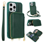 Étui de téléphone avec pochette à fermeture éclair et protection RFID pour cartes, pour iPhone 15, pour iPhone 14 / 13, pour iPhone 14 Pro, pour iPhone 14 Pro Max, pour iPhone 13 Pro Max, pour iPhone 13 Pro