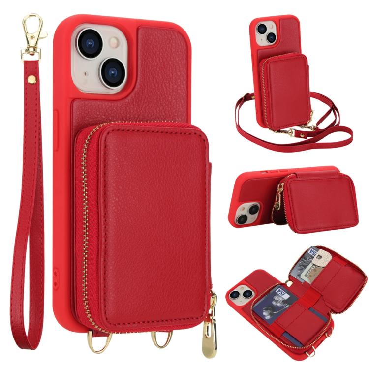 Étui de téléphone avec pochette à fermeture éclair et protection RFID pour cartes, pour iPhone 15, pour iPhone 14 / 13, pour iPhone 14 Pro, pour iPhone 14 Pro Max, pour iPhone 13 Pro Max, pour iPhone 13 Pro