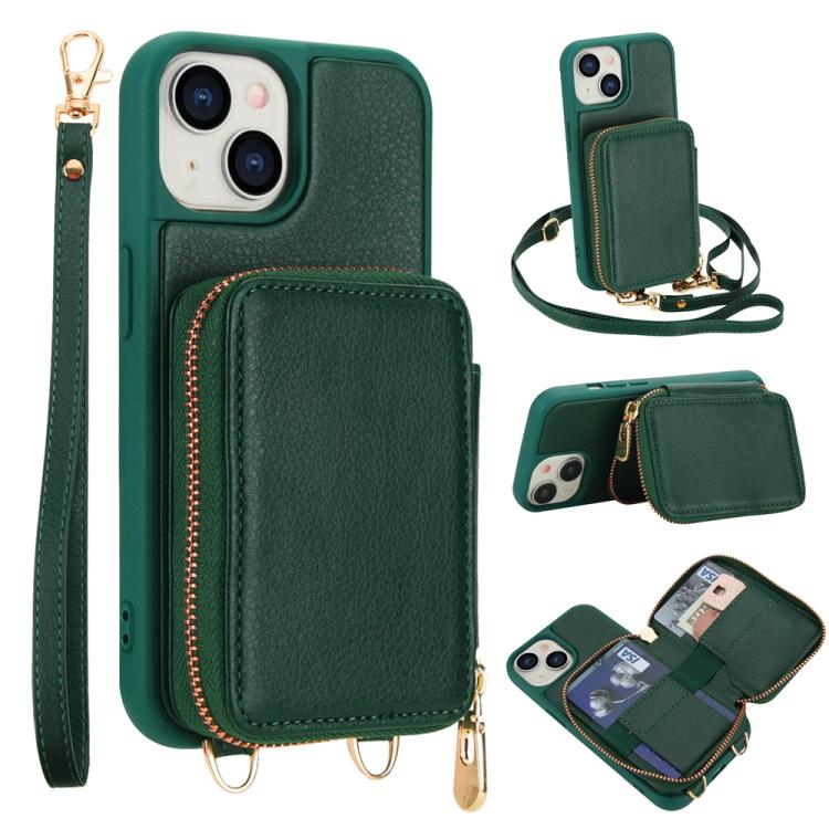 Étui de téléphone avec pochette à fermeture éclair et protection RFID pour cartes, pour iPhone 15, pour iPhone 14 / 13, pour iPhone 14 Pro, pour iPhone 14 Pro Max, pour iPhone 13 Pro Max, pour iPhone 13 Pro