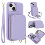 Étui de téléphone avec pochette à fermeture éclair et protection RFID pour cartes, pour iPhone 15, pour iPhone 14 / 13, pour iPhone 14 Pro, pour iPhone 14 Pro Max, pour iPhone 13 Pro Max, pour iPhone 13 Pro
