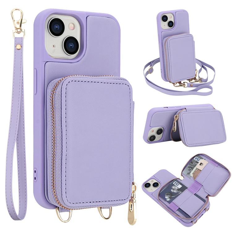 Étui de téléphone avec pochette à fermeture éclair et protection RFID pour cartes, pour iPhone 15, pour iPhone 14 / 13, pour iPhone 14 Pro, pour iPhone 14 Pro Max, pour iPhone 13 Pro Max, pour iPhone 13 Pro