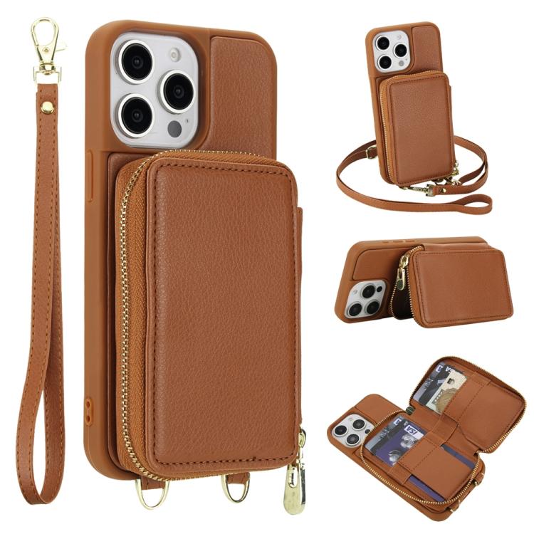 Étui de téléphone avec pochette à fermeture éclair et protection RFID pour cartes, pour iPhone 15, pour iPhone 14 / 13, pour iPhone 14 Pro, pour iPhone 14 Pro Max, pour iPhone 13 Pro Max, pour iPhone 13 Pro
