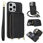Étui de téléphone avec pochette à fermeture éclair et protection RFID pour cartes, pour iPhone 15, pour iPhone 14 / 13, pour iPhone 14 Pro, pour iPhone 14 Pro Max, pour iPhone 13 Pro Max, pour iPhone 13 Pro