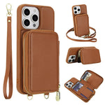 Étui de téléphone avec pochette à fermeture éclair et protection RFID pour cartes, pour iPhone 15, pour iPhone 14 / 13, pour iPhone 14 Pro, pour iPhone 14 Pro Max, pour iPhone 13 Pro Max, pour iPhone 13 Pro