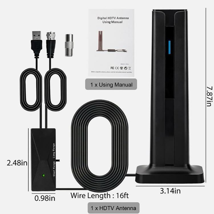 Antenne TV numérique 4K HD, récepteur d'antenne à ondes terrestres ATSC, ATSC
