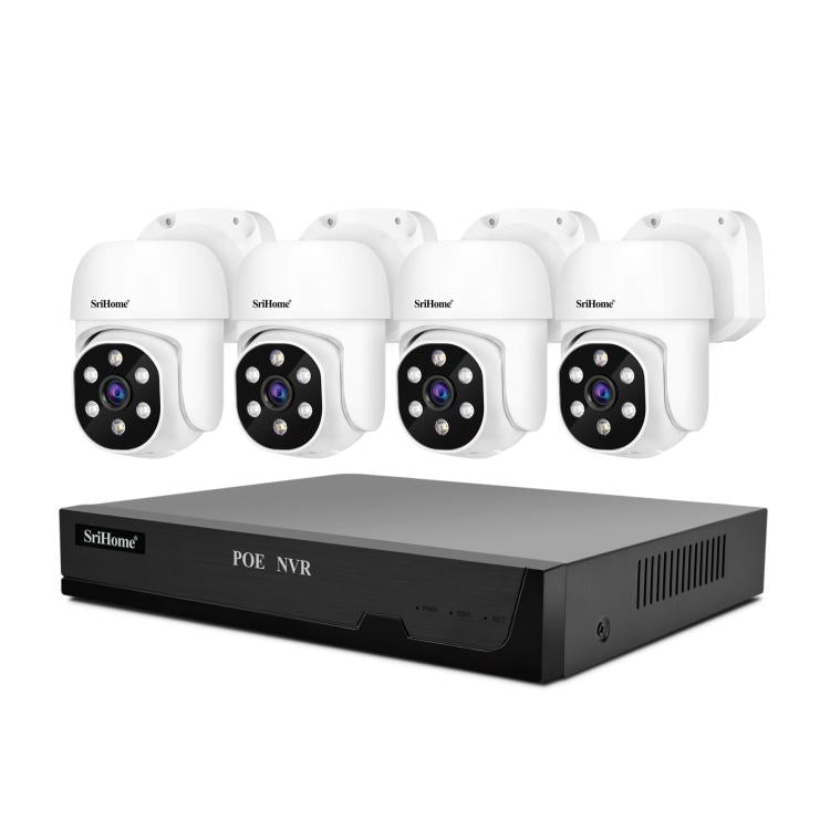SriHome NVS005-POE030 Kit enregistreur vidéo réseau NVR POE 4 canaux HD 3 MP, 3 MP 4 canaux