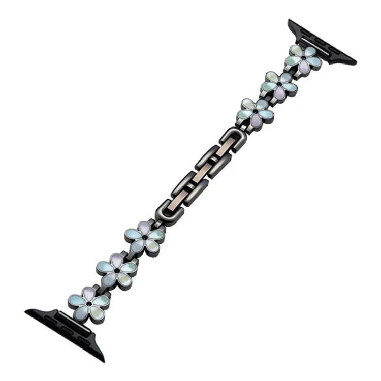 Bracelet de montre en métal xDfind motif pétale de soleil, compatible avec Apple Watch 42/44/45/46/49 mm et Apple Watch 38/40/41/S10 42 mm.