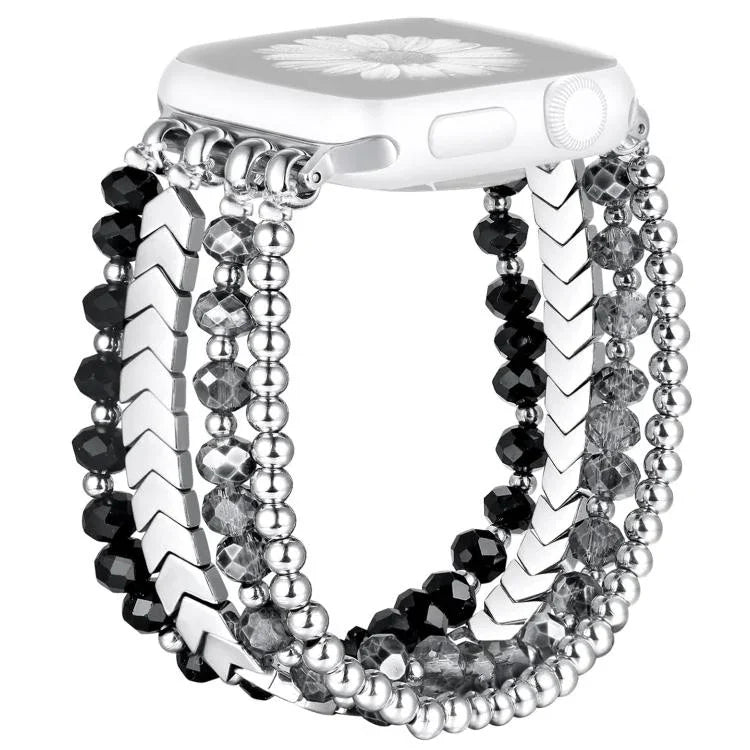 Bracelet de montre xDfind Arrow en métal orné de perles de cristal, compatible avec Apple Watch 42/44/45/46/49 mm et Apple Watch 38/40/41/S10 42 mm.
