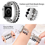 Bracelet de montre xDfind Arrow en métal orné de perles de cristal, compatible avec Apple Watch 42/44/45/46/49 mm et Apple Watch 38/40/41/S10 42 mm.