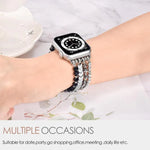 Bracelet de montre xDfind Arrow en métal orné de perles de cristal, compatible avec Apple Watch 42/44/45/46/49 mm et Apple Watch 38/40/41/S10 42 mm.