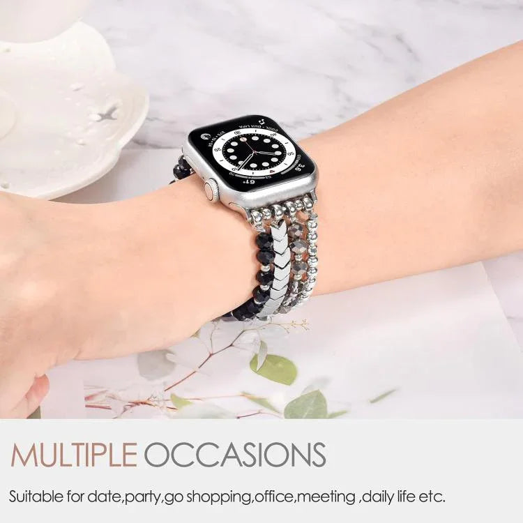 Bracelet de montre xDfind Arrow en métal orné de perles de cristal, compatible avec Apple Watch 42/44/45/46/49 mm et Apple Watch 38/40/41/S10 42 mm.