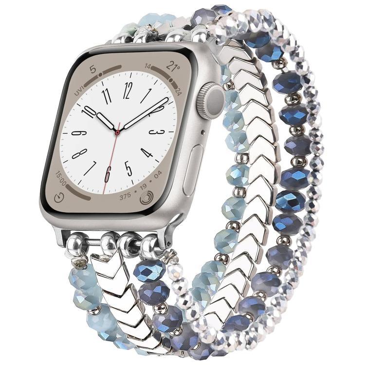 Bracelet de montre xDfind Arrow en métal orné de perles de cristal, compatible avec Apple Watch 42/44/45/46/49 mm et Apple Watch 38/40/41/S10 42 mm.
