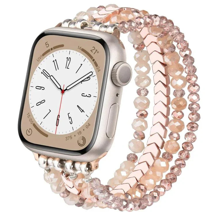 Bracelet de montre xDfind Arrow en métal orné de perles de cristal, compatible avec Apple Watch 42/44/45/46/49 mm et Apple Watch 38/40/41/S10 42 mm.