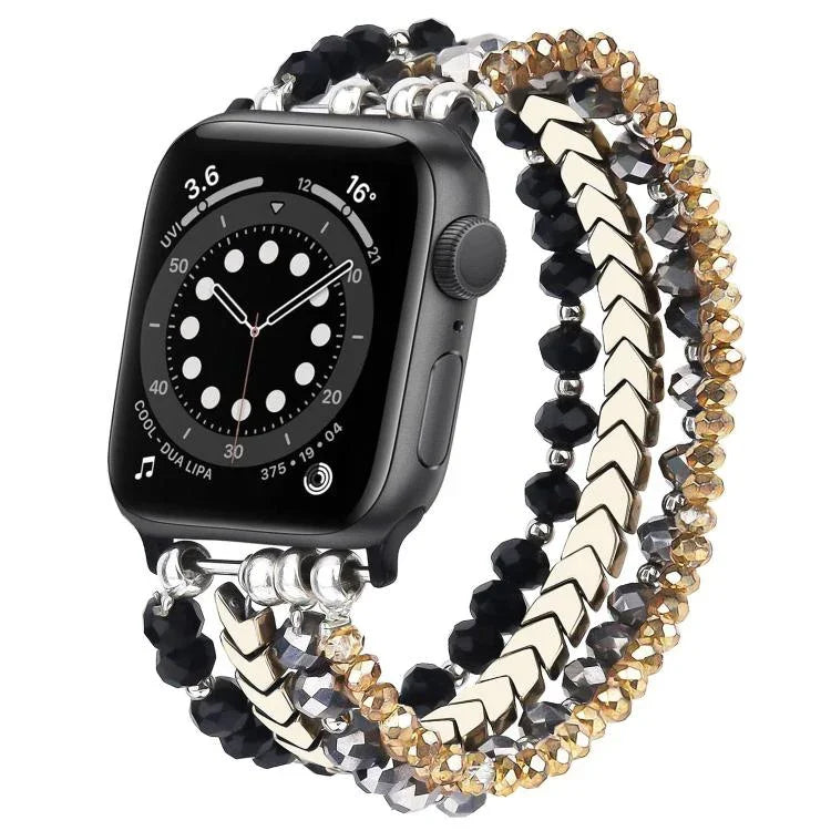Bracelet de montre xDfind Arrow en métal orné de perles de cristal, compatible avec Apple Watch 42/44/45/46/49 mm et Apple Watch 38/40/41/S10 42 mm.