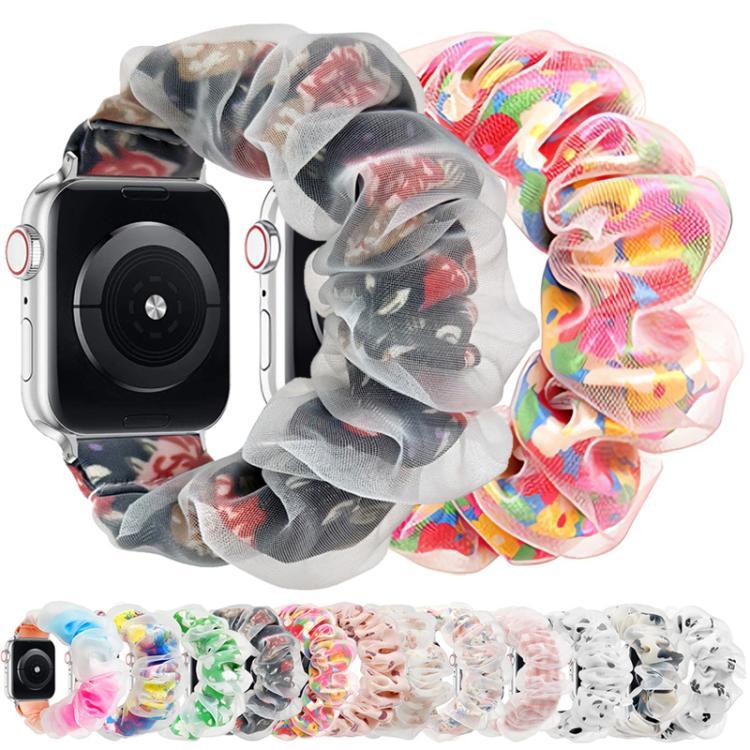 Bracelet de montre xDfind en organza hybride polyester double couche, compatible avec Apple Watch 42/44/45/46/49 mm et Apple Watch 38/40/41/S10 42 mm.