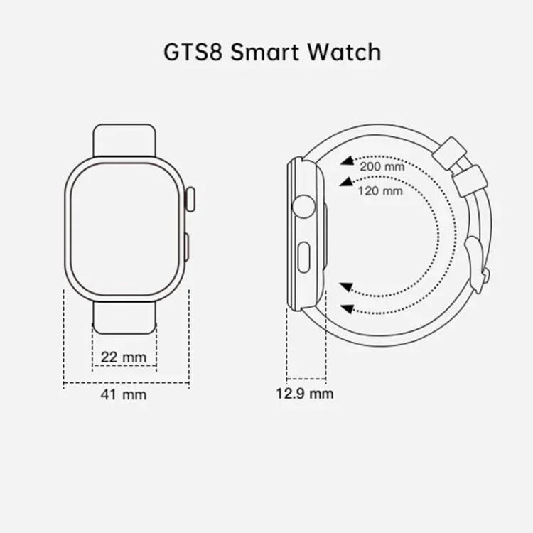 Montre connectée GTS8 avec écran AMOLED de 1,95 pouce, suivi d'activité physique et surveillance de la fréquence cardiaque