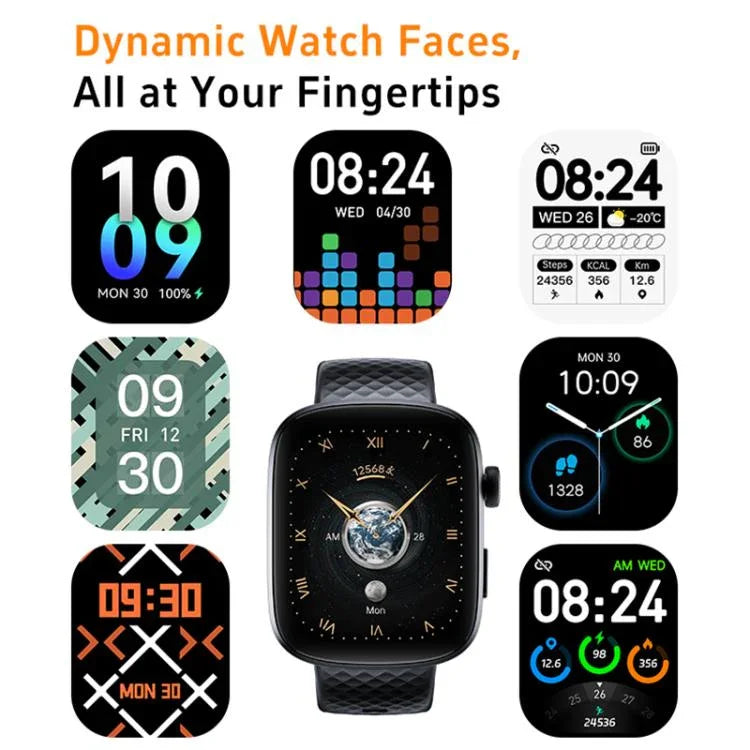 Montre connectée GTS8 avec écran AMOLED de 1,95 pouce, suivi d'activité physique et surveillance de la fréquence cardiaque