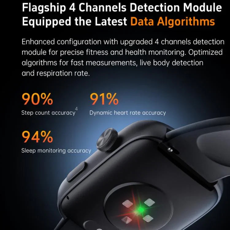 Montre connectée GTS8 avec écran AMOLED de 1,95 pouce, suivi d'activité physique et surveillance de la fréquence cardiaque