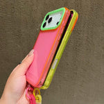 Coque de téléphone en TPU transparent avec lanière et cadre de lentille contrastant, pour iPhone 17 Pro Max, pour iPhone 17 Pro
