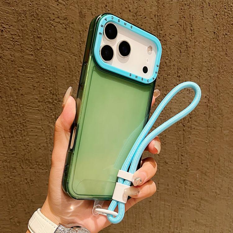 Coque de téléphone en TPU transparent avec lanière et cadre de lentille contrastant, pour iPhone 17 Pro Max, pour iPhone 17 Pro