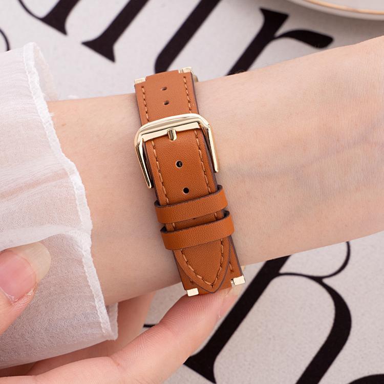 Bracelet de montre hybride en métal et cuir en forme de V xDfind, compatible avec Apple Watch 42/44/45/46/49 mm et Apple Watch 38/40/41/S10 42 mm.