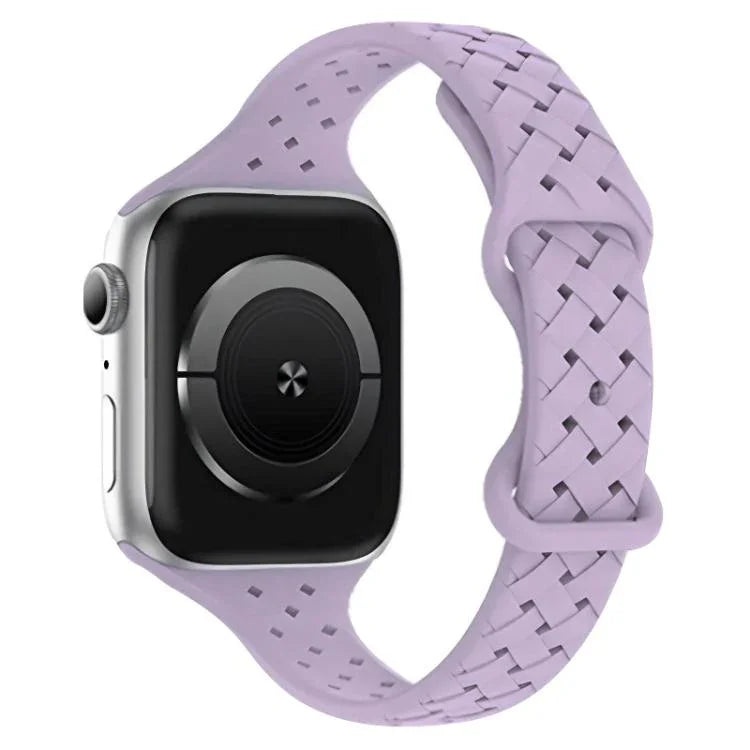Bracelet de montre en silicone tressé avec boucle papillon xDfind, compatible avec Apple Watch 42/44/45/46/49 mm et Apple Watch 38/40/41/S10 42 mm.