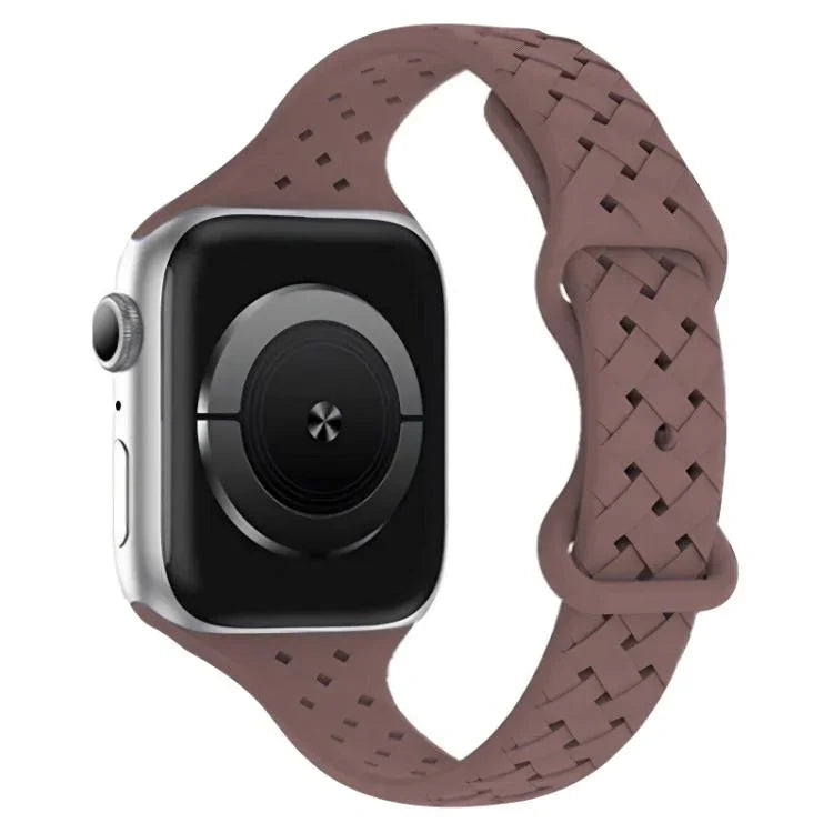 Bracelet de montre en silicone tressé avec boucle papillon xDfind, compatible avec Apple Watch 42/44/45/46/49 mm et Apple Watch 38/40/41/S10 42 mm.