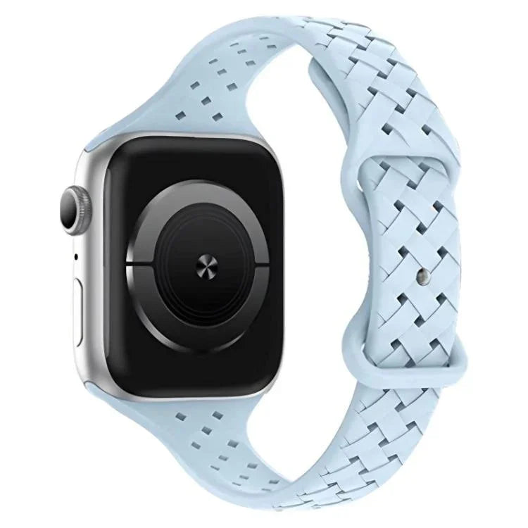 Bracelet de montre en silicone tressé avec boucle papillon xDfind, compatible avec Apple Watch 42/44/45/46/49 mm et Apple Watch 38/40/41/S10 42 mm.