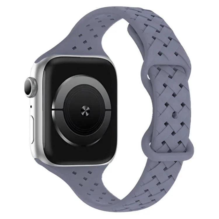 Bracelet de montre en silicone tressé avec boucle papillon xDfind, compatible avec Apple Watch 42/44/45/46/49 mm et Apple Watch 38/40/41/S10 42 mm.