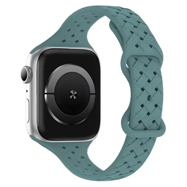 Bracelet de montre en silicone tressé avec boucle papillon xDfind, compatible avec Apple Watch 42/44/45/46/49 mm et Apple Watch 38/40/41/S10 42 mm.