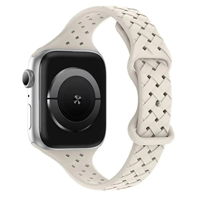 Bracelet de montre en silicone tressé avec boucle papillon xDfind, compatible avec Apple Watch 42/44/45/46/49 mm et Apple Watch 38/40/41/S10 42 mm.