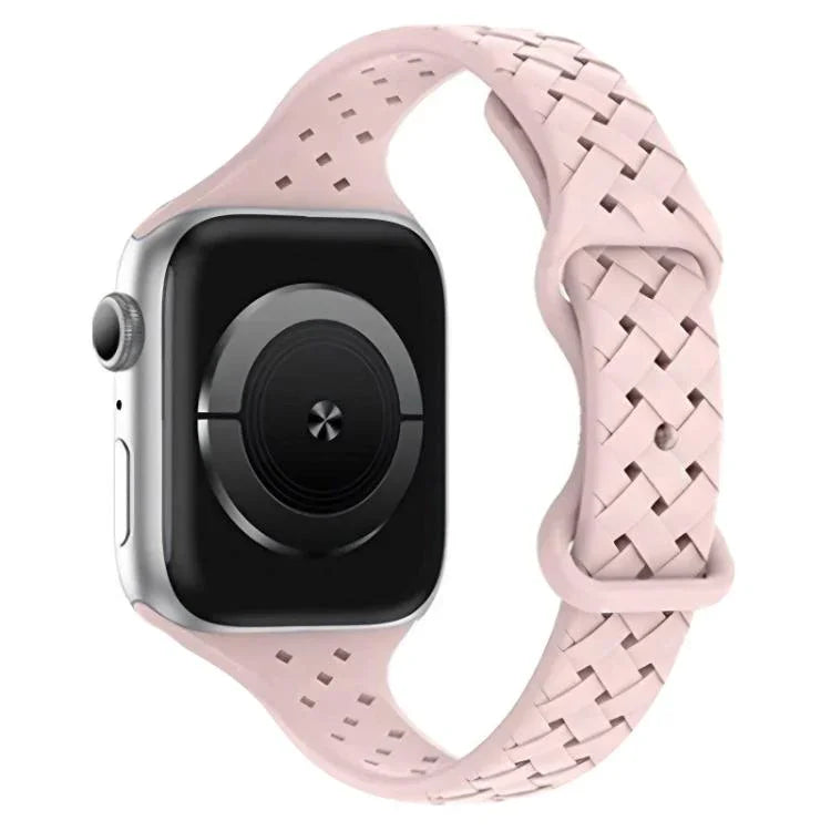 Bracelet de montre en silicone tressé avec boucle papillon xDfind, compatible avec Apple Watch 42/44/45/46/49 mm et Apple Watch 38/40/41/S10 42 mm.