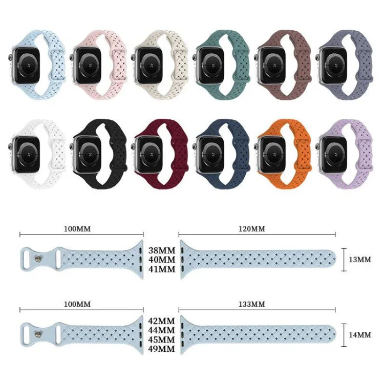 Bracelet de montre en silicone tressé avec boucle papillon xDfind, compatible avec Apple Watch 42/44/45/46/49 mm et Apple Watch 38/40/41/S10 42 mm.