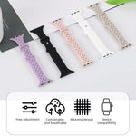 Bracelet de montre en silicone tressé avec boucle papillon xDfind, compatible avec Apple Watch 42/44/45/46/49 mm et Apple Watch 38/40/41/S10 42 mm.