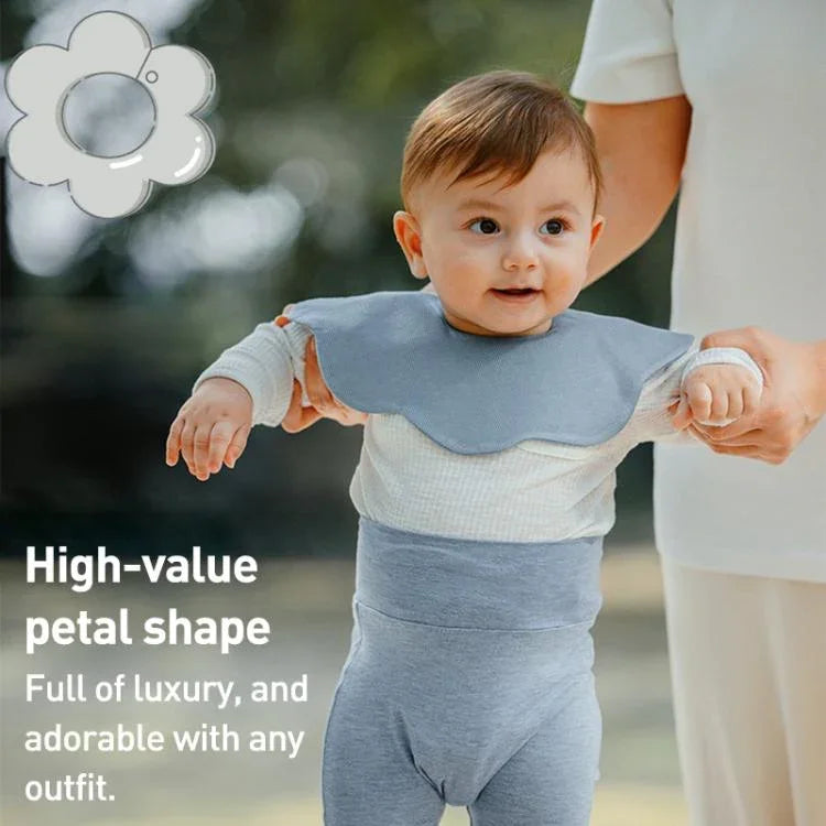 Bavoir en forme de pétale Benzdeer pour bébé, serviette anti-bave, vélo