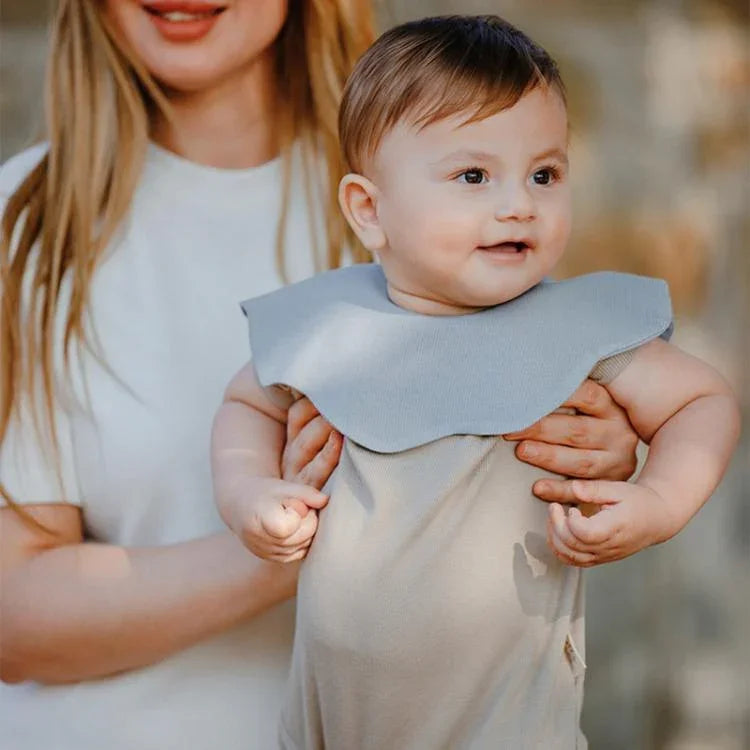 Bavoir en forme de pétale Benzdeer pour bébé, serviette anti-bave, vélo