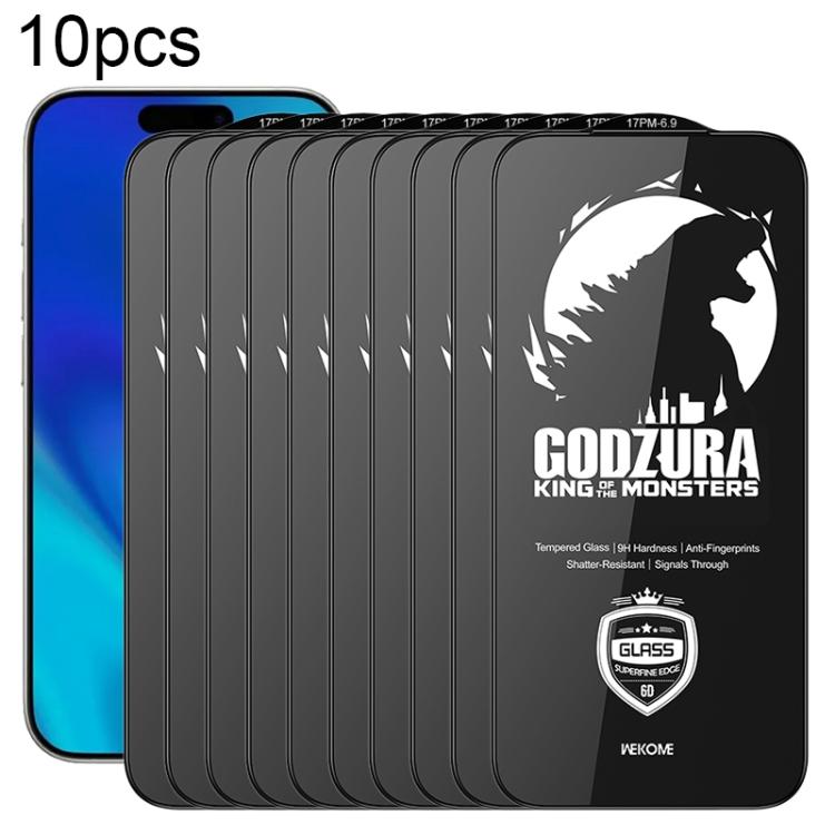 WK WTP-124 10pcs Film en verre trempé HD 6D incurvé à bord ultra-fin, Pour iPhone 17 Pro Max, Pour iPhone 17 Pro, Pour iPhone 16 Pro / 17, Pour iPhone Air, Pour iPhone 16 Pro Max, Pour iPhone 16 Plus / 15 Plus, Pour iPhone 16 / 15, Pour iPhone 15 Pro ...