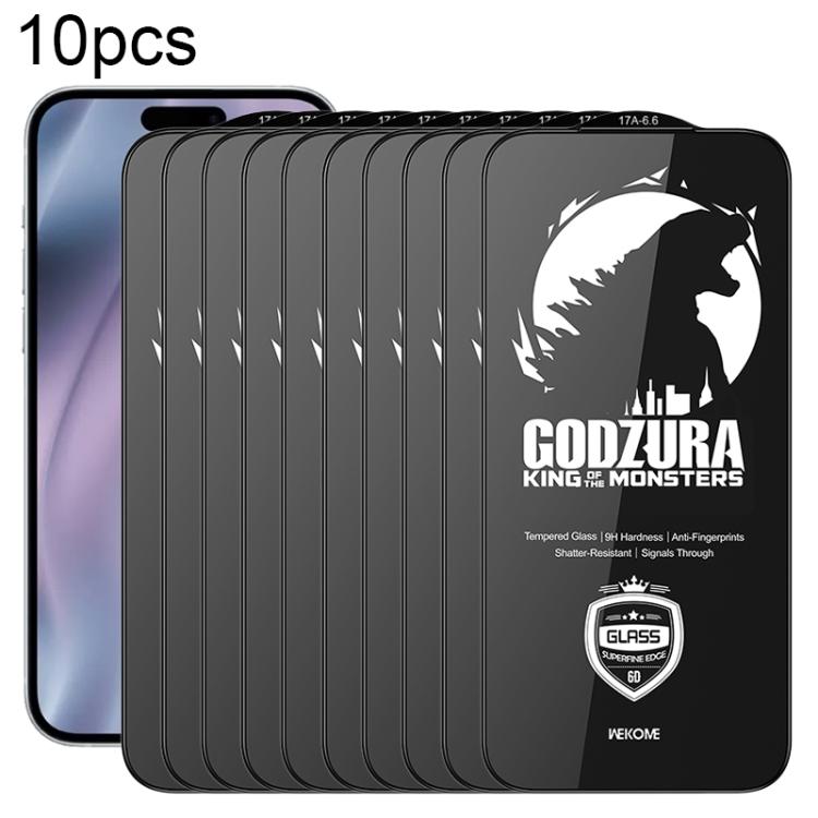 WK WTP-124 10pcs Film en verre trempé HD 6D incurvé à bord ultra-fin, Pour iPhone 17 Pro Max, Pour iPhone 17 Pro, Pour iPhone 16 Pro / 17, Pour iPhone Air, Pour iPhone 16 Pro Max, Pour iPhone 16 Plus / 15 Plus, Pour iPhone 16 / 15, Pour iPhone 15 Pro ...
