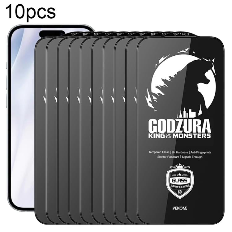 WK WTP-124 10pcs Film en verre trempé HD 6D incurvé à bord ultra-fin, Pour iPhone 17 Pro Max, Pour iPhone 17 Pro, Pour iPhone 16 Pro / 17, Pour iPhone Air, Pour iPhone 16 Pro Max, Pour iPhone 16 Plus / 15 Plus, Pour iPhone 16 / 15, Pour iPhone 15 Pro ...