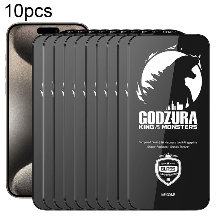 WK WTP-124 10pcs Film en verre trempé HD 6D incurvé à bord ultra-fin, Pour iPhone 17 Pro Max, Pour iPhone 17 Pro, Pour iPhone 16 Pro / 17, Pour iPhone Air, Pour iPhone 16 Pro Max, Pour iPhone 16 Plus / 15 Plus, Pour iPhone 16 / 15, Pour iPhone 15 Pro ...