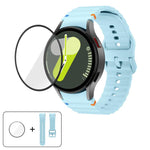 Bracelet de montre en silicone Wave Stitching avec film incurvé 3D, pour Samsung Galaxy Watch4 Classic 46 mm, pour Samsung Galaxy Watch4 Classic 42 mm, pour Samsung Galaxy Watch5 Active 40 mm, pour Samsung Galaxy Watch5 Active 44 mm